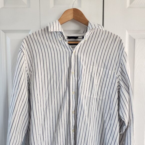 Chaps White Striped Button Up Cotton Shirt - Picture 9 of 10